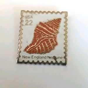 ENAMEL NEW ENGLAND NEPTUNE STAMP pin
